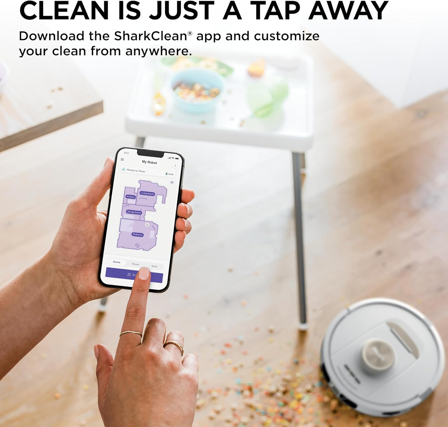 Shark Stratos 2-in-1 Robot Vacuum & Mop with 25+ Hands-Free Features & NeverTouch Self-Cleaning Base, Precision Mapping, Autolift Technology, HEPA Filtration, Edge Detect, AV2700ZE, White