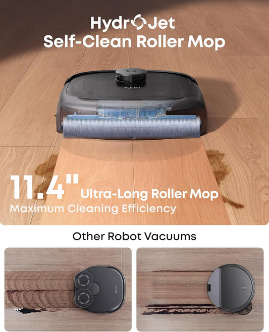eufy Robot Vacuum E28, 20,000 Pa Suction, Roller Mop with HydroJet System, Portable Carpet for Deep Cleaning,All-in-One Robot Vacuum and Mop Combo, Zero-Tangling, Corner-to-Edge Cleaning (Upgraded)