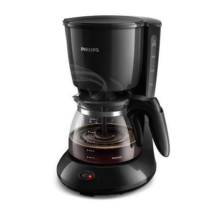 Philips Café Gaia Filterkaffeemaschine – Edelstahl-Thermoskanne, Tropf-Stopp, Intensives Aroma, Automatische Abschaltung, 1.300 ml, Schwarz (HD7546/20)