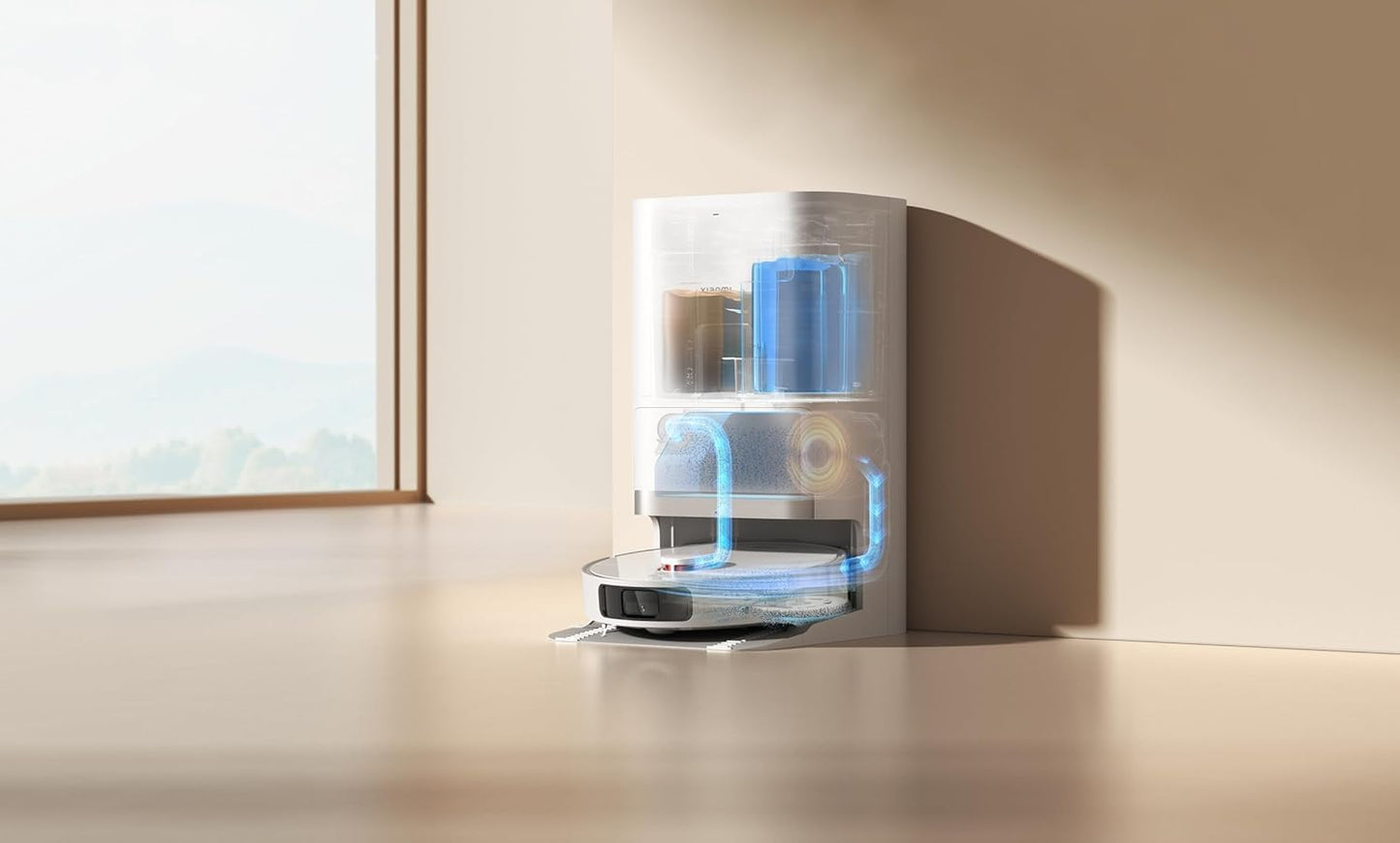 Xiaomi Robot Vacuum X20+ Saugroboter mit Absaugstation und 4L/4L Frisch- & Altwassertank - 2 rotierende, Auto-Trocknung Wischmops, Bis 280m² wischen, 6000Pa Saugkraft, LDS-Navigation, Alle Bodentypen