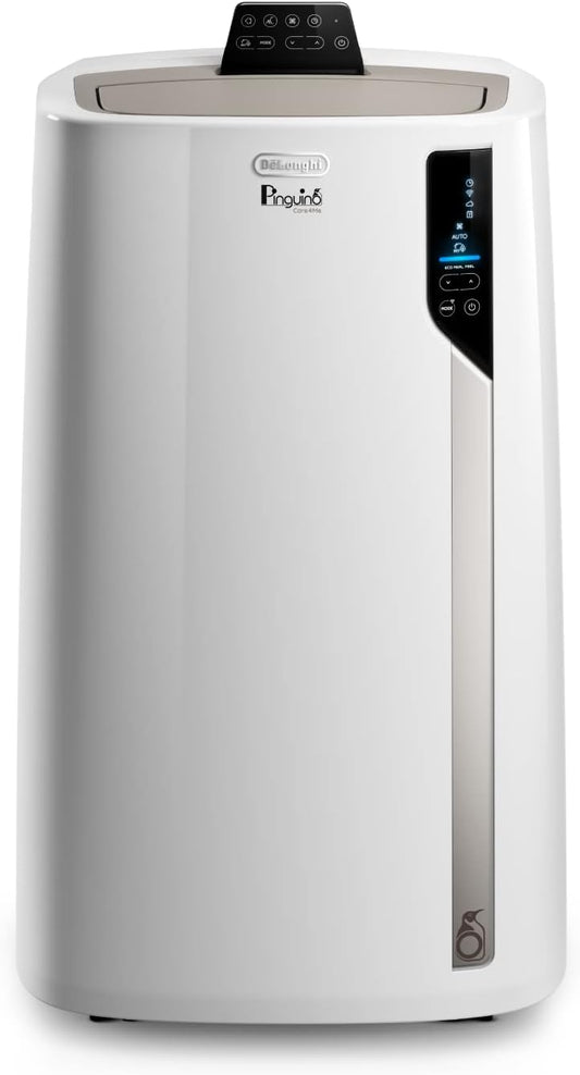 De'Longhi Pinguino PAC EL112 CST WiFi, Mobile Klimaanlage mit MyEcoRealFeel-Technologie für Räume bis zu 110 m³,11.000 BTU/h, 2,9 kW, 63 dB, Entfeuchtungsfunktion, A+, App- und Sprachsteuerung, Weiß