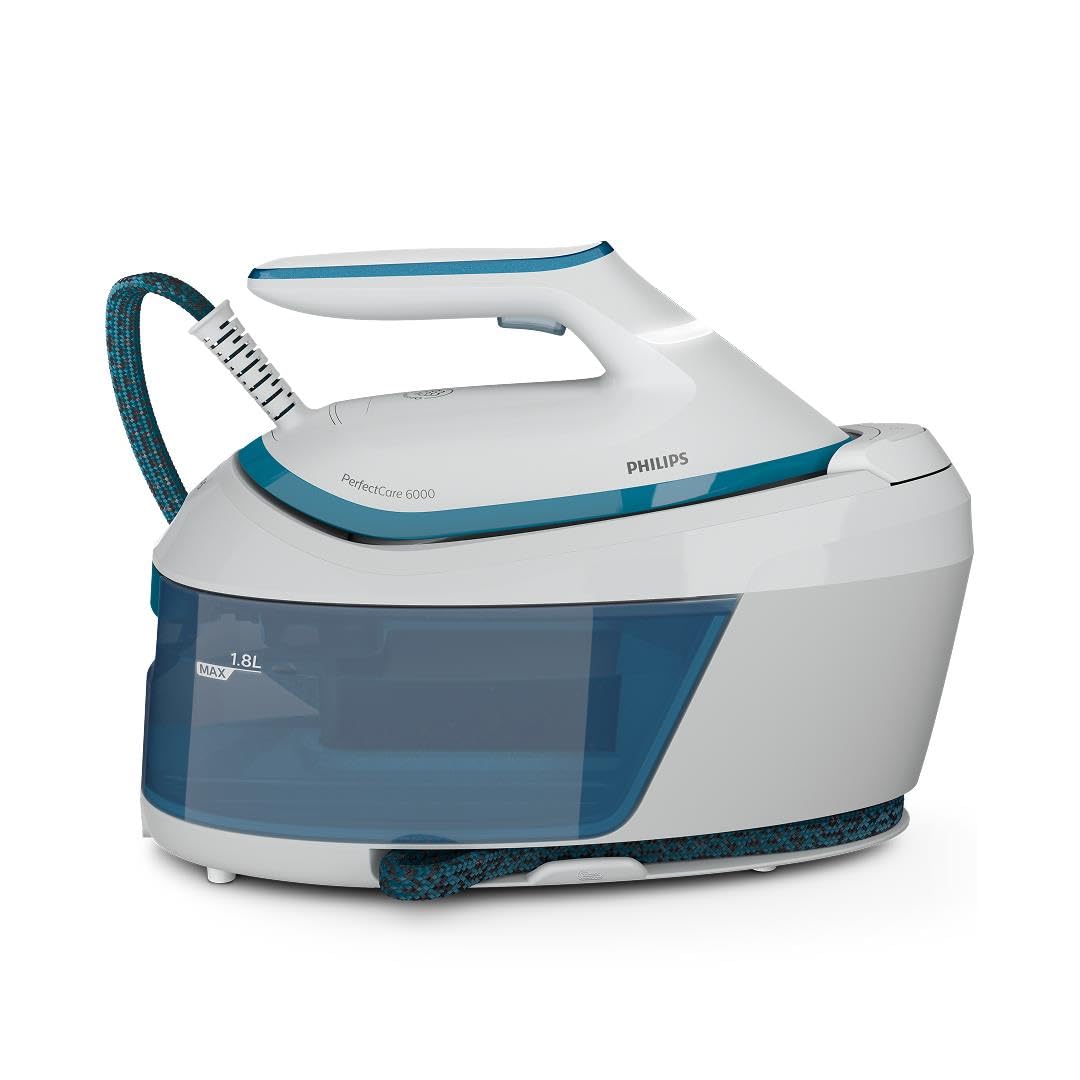 Philips PerfectCare 6000 Series Dampfbügelstation, Leistungsstarker Dampf, Kompaktes Design, 1,8L Abnehmbarer Wassertank, SteamGlide Advanced Bügelsohle (PSG6064/80)