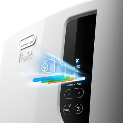 De'Longhi Pinguino mobile Klimaanlage PACEL110ERFWiFi, mobiles Klimagerät, Räume bis 100 m³, Entfeuchtungsfunktion, 11.000 BTU/h, Alexa & Google Assistant, Gas R290, Klasse A, 2,9 kW, Weiß