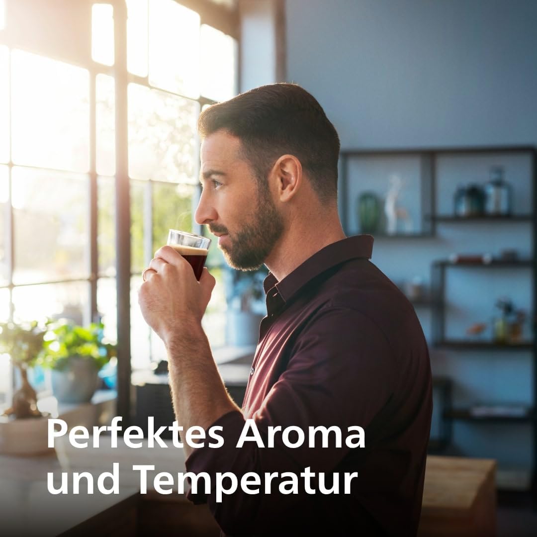 Philips Kaffeevollautomat Serie 5400 – Genießen Sie 12 Getränke, schnell reinigendes LatteGo, intuitives TFT-Display, anpassbare Kaffeeeinstellungen, erstklassiges Küchendesign (EP5441/50)