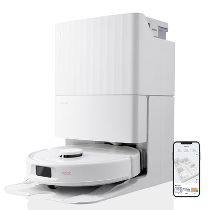 roborock Qrevo Serie Saugroboter mit Wischfunktion, 8000Pa Saugkraft(verbessert von Qrevo S), Anti-Verfilzungs-Seitenbürste, Hindernisvermeidung, LiDAR-Navigation, All-in-One Dock, Weiß(QV 35A Set)