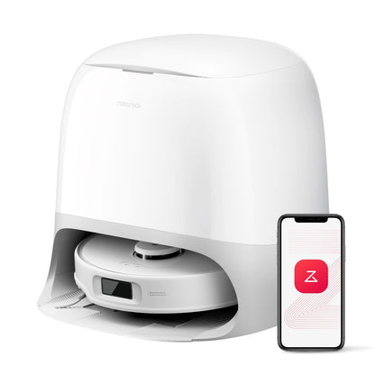 roborock Qrevo Curv S5X-Set Saugroboter mit Wischfunktion Absaugstation, Dual Anti-Tangle-System, 18.500 Pa Saugkraft, 75°C Heißwasser-Moppwäsche, Intelligente Schmutzerkennung, All-in-One-Dock (Weiß)
