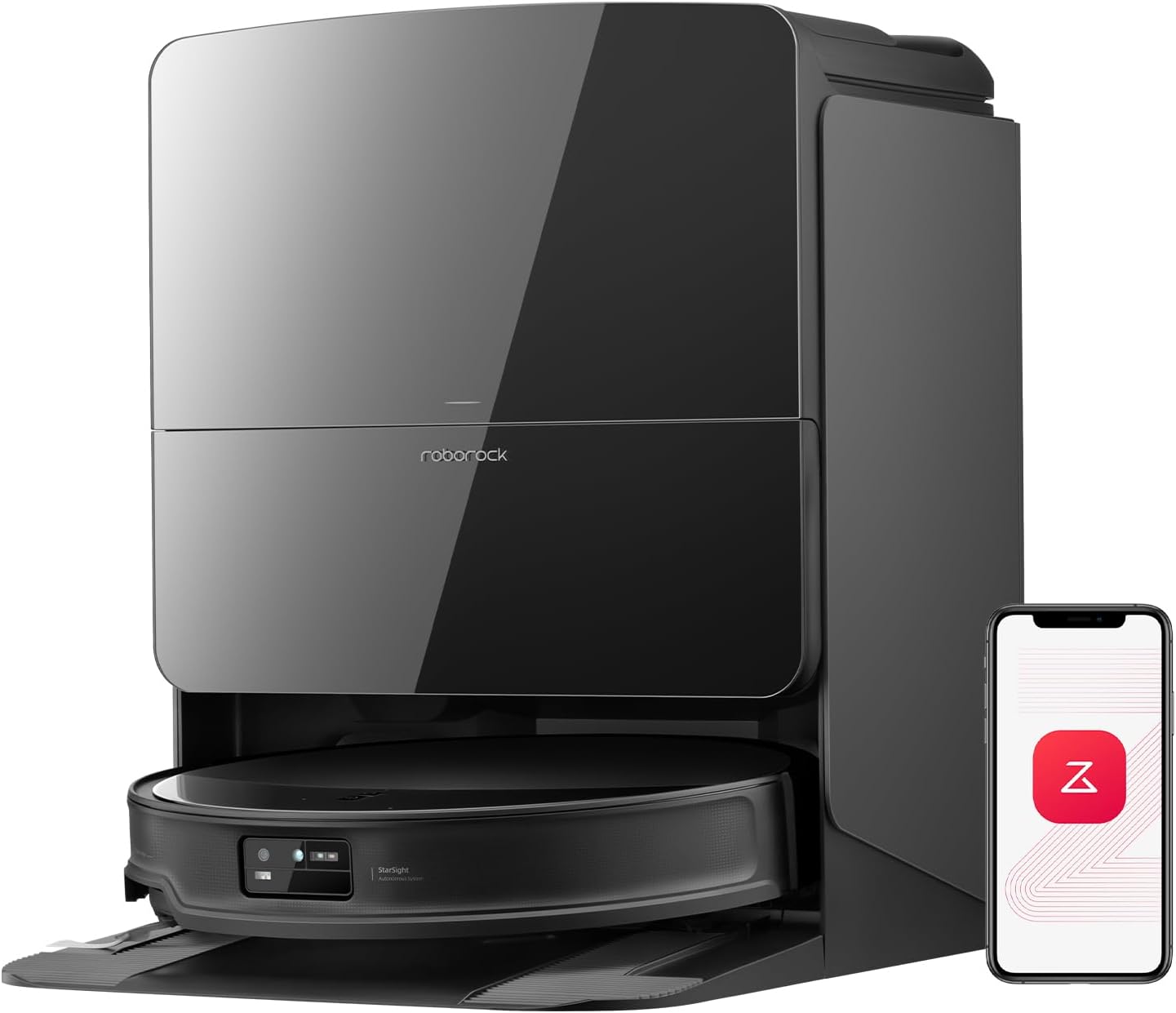 roborock Saros 10R Saugroboter mit Wischfunktion&angebbarem Wischmopp, 7,98cm Ultra-Slim Design, StarSight System 2.0, Zero-Tangle System