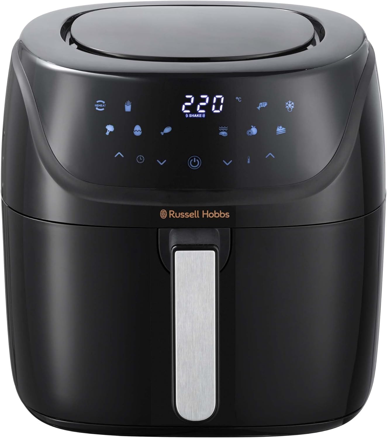 Russell Hobbs Heißluftfritteuse XXL 8L Rapid AirFryer [kompaktes Gehäuse,7 Kochfunktionen,10 Programme] SatisFry (spülmaschinenfest, max 220°C, Fritteuse ohne Öl, Grillen, Backen, Braten) 27170-56