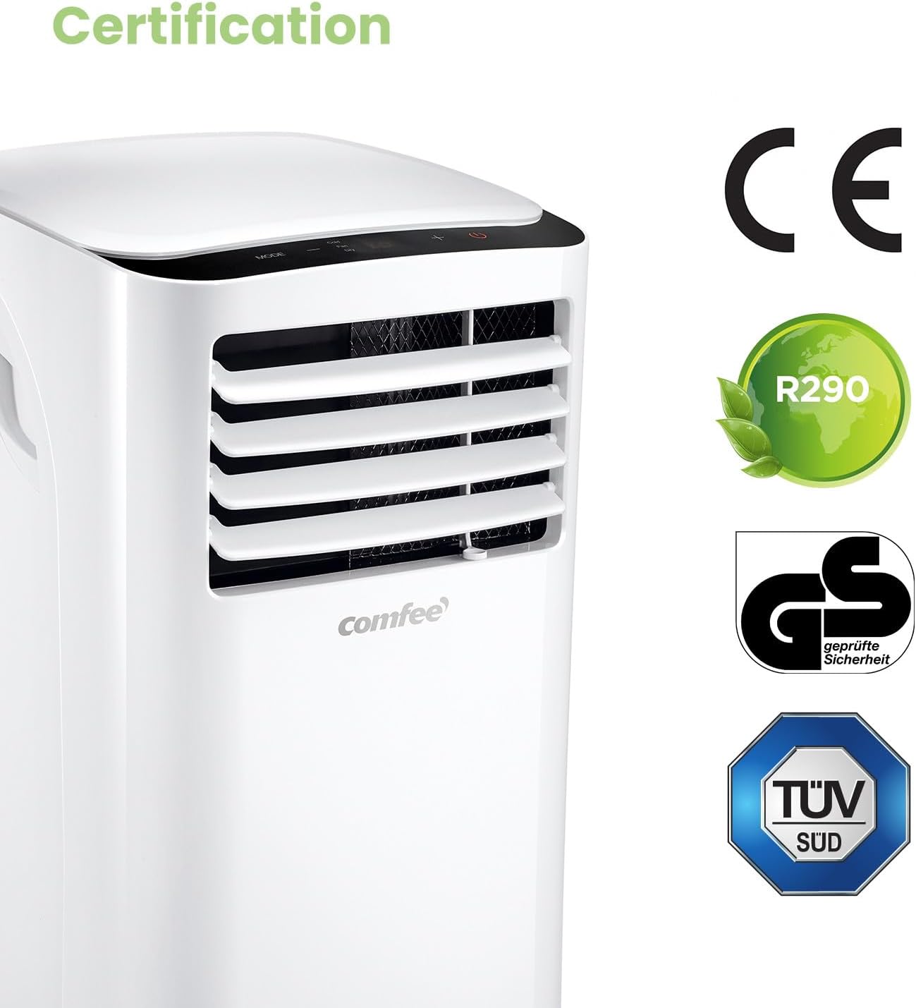 Comfee Mobiles Klimagerät MPPH-07CRN7, 7000 BTU 2,0kW, Kühlen&Ventilieren&Entfeuchten, Raumgröße bis 68m³(25㎡), Mobile Klimaanlage mit Abluftschlauch