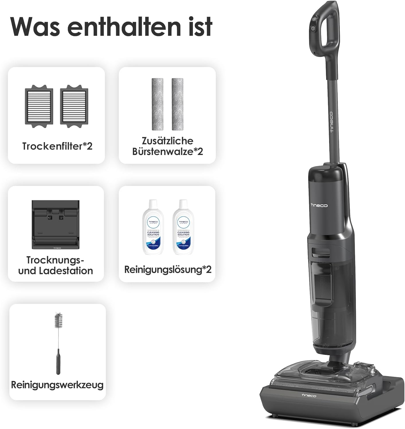 Tineco Floor ONE S7 Stretch Ultra Nass Trockensauger, 180° Lay-Flat Nasssauger, 85°C 5 Min Flashdry-Selbstreinige, 50 Min Laufzeit, DualBlock Anti-Tangle, Beide Kantenreinigen, Reinigen unter Möbeln