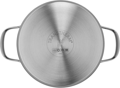WMF Provence Plus Topfset Induktion 5-teilig, Kochtopf Set unbeschichtet mit Glasdeckel, für alle Herdarten geeignet, Induktions Töpfe Set, ohne Skalierung, Cromargan Edelstahl poliert