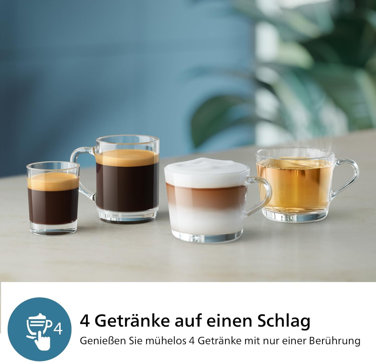 Philips 2300 Serie Vollautomatische Espressomaschine - 4 Getränke, modernes Farb-Touchscreen-Display, LatteGo-Milchsystem, SilentBrew, Keramikmahlwerk, AquaClean-Filter. Weißes Chrom (EP2333/40)