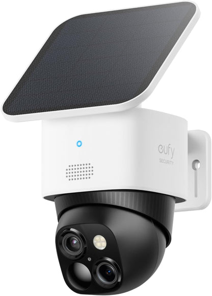 eufy Security SoloCam S340, Kamera Überwachung Aussen, 360°-Überwachung, Keine Toten Winkel, Überwachungskamera Aussen Akku, Solar, 2,4GHz WLAN, Gebührenfreie Nutzung, HomeBase 3 kompatibel