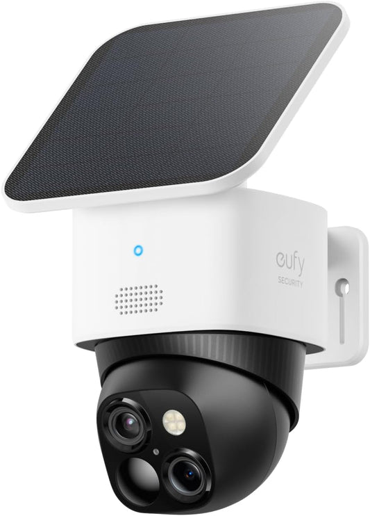 eufy Security SoloCam S340, Kamera Überwachung Aussen, 360°-Überwachung, Keine Toten Winkel, Überwachungskamera Aussen Akku, Solar, 2,4GHz WLAN, Gebührenfreie Nutzung, HomeBase 3 kompatibel