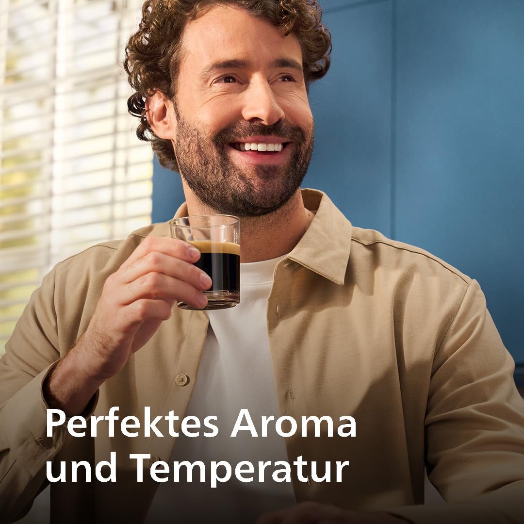Philips Serie 5500 Kaffeevollautomat – LatteGo Milchsystem, 20 heiße und kalte Kaffeespezialitäten, 40% leiser mit SilentBrew, QuickStart, Grau (EP5544/50)