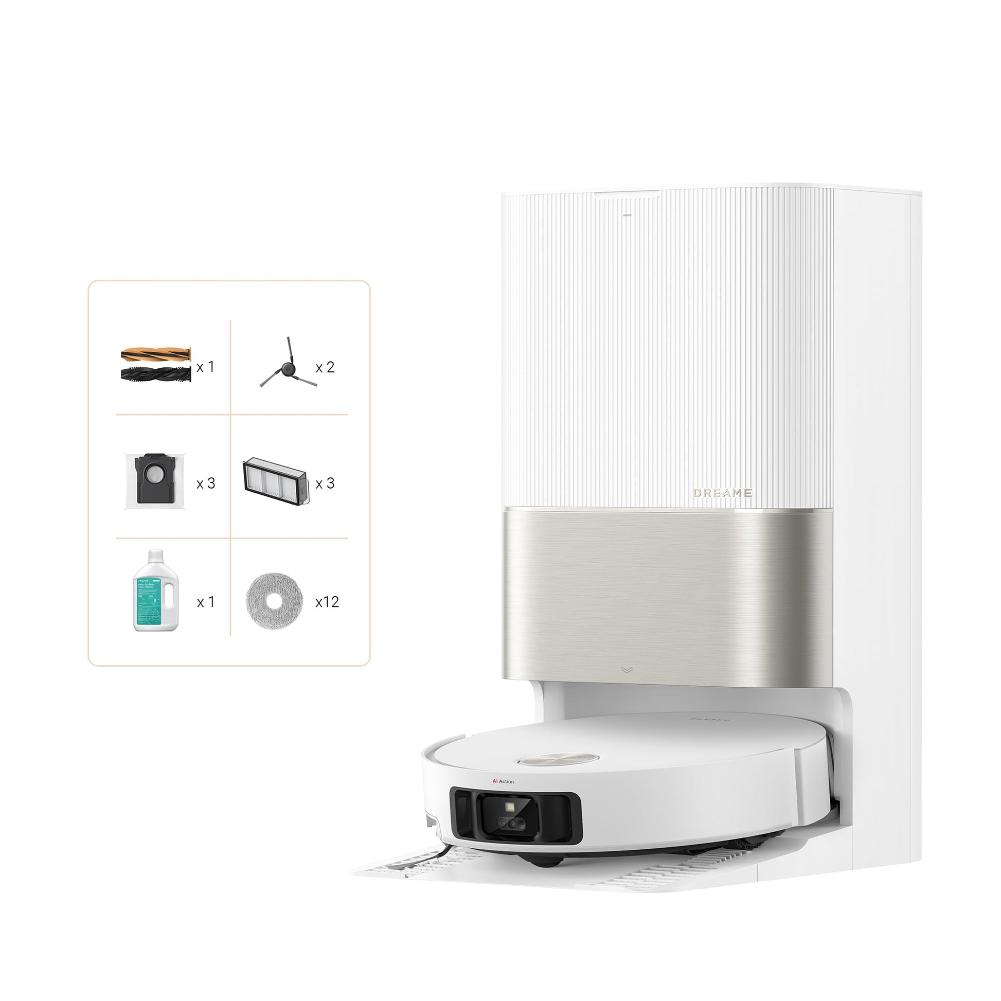 dreame L50 Pro Ultra Saug- und Wischroboter mit automatischer Entleerung und selbstständiger Reinigung des Wischmopps, intelligenter Hindernisvermeidung und 360°-Navigation, 19.500 Pa Saugleistung