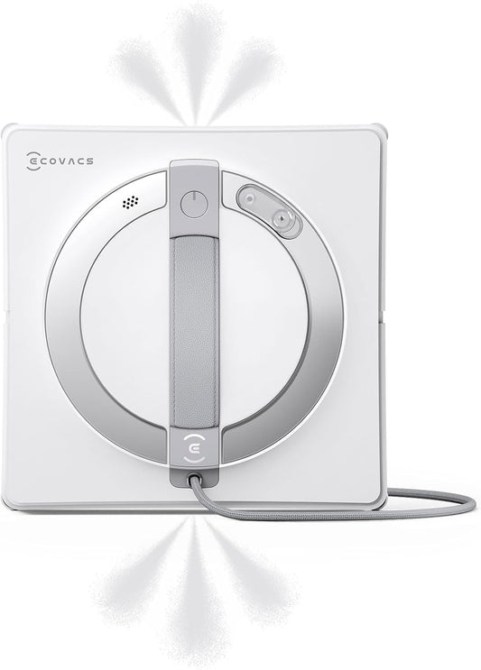 ECOVACS WINBOT W2 PRO Fensterputzroboter, 3-Düsen-Wassersprüher, 10-Stufen-Schutzsystem, Win-SLAM 4.0 Pfadplanung, Steady-Climbing-System, Kanten-Erkennung, App-Steuerung, Weiß