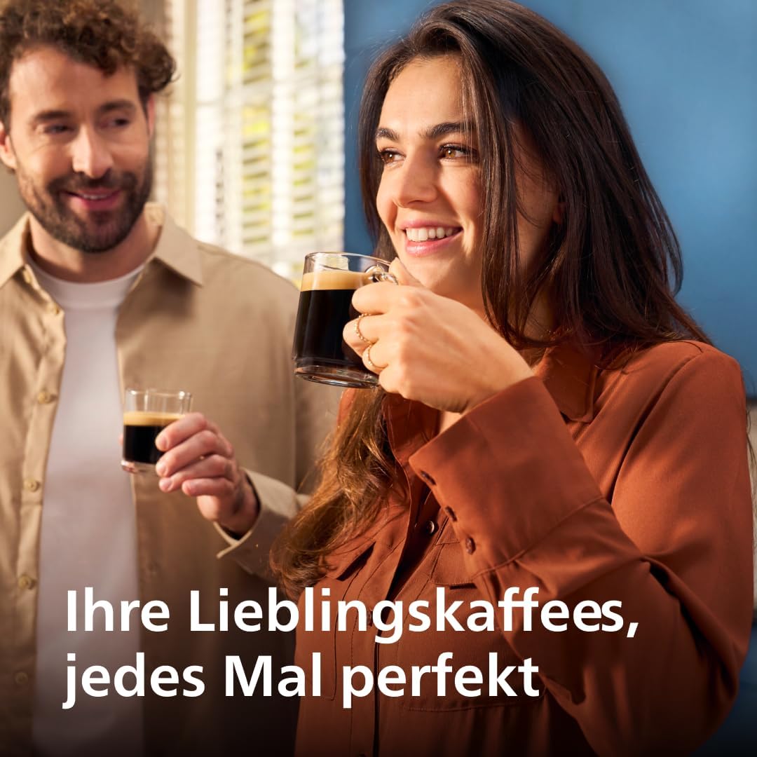 Philips Serie 2200 Kaffeevollautomat – 2 Kaffeesorten, Klassischer Milchaufschäumer, Intuitives Touchdisplay, 100% Keramikmahlwerk, mattes Schwarz (EP2220/10)