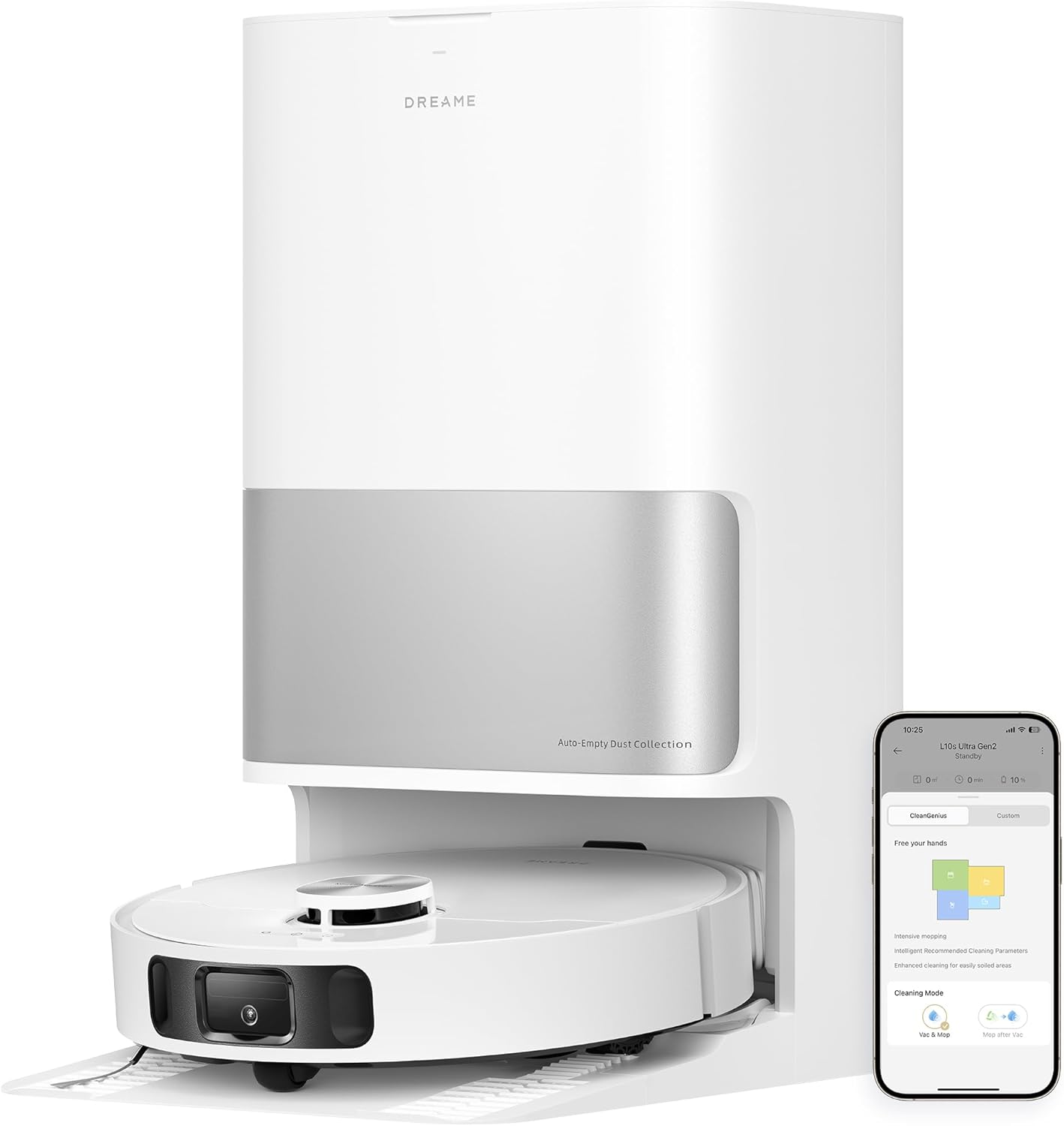 dreame L10s Ultra Gen 2 Saugroboter mit Wischfunktion,MopExtend™ RoboSwing-Technologie, 10.000 Pa Vormax™-Saugkraft, Haustiermodus, vollautomatischer Basisstation,vielseitiger Teppichreinigung