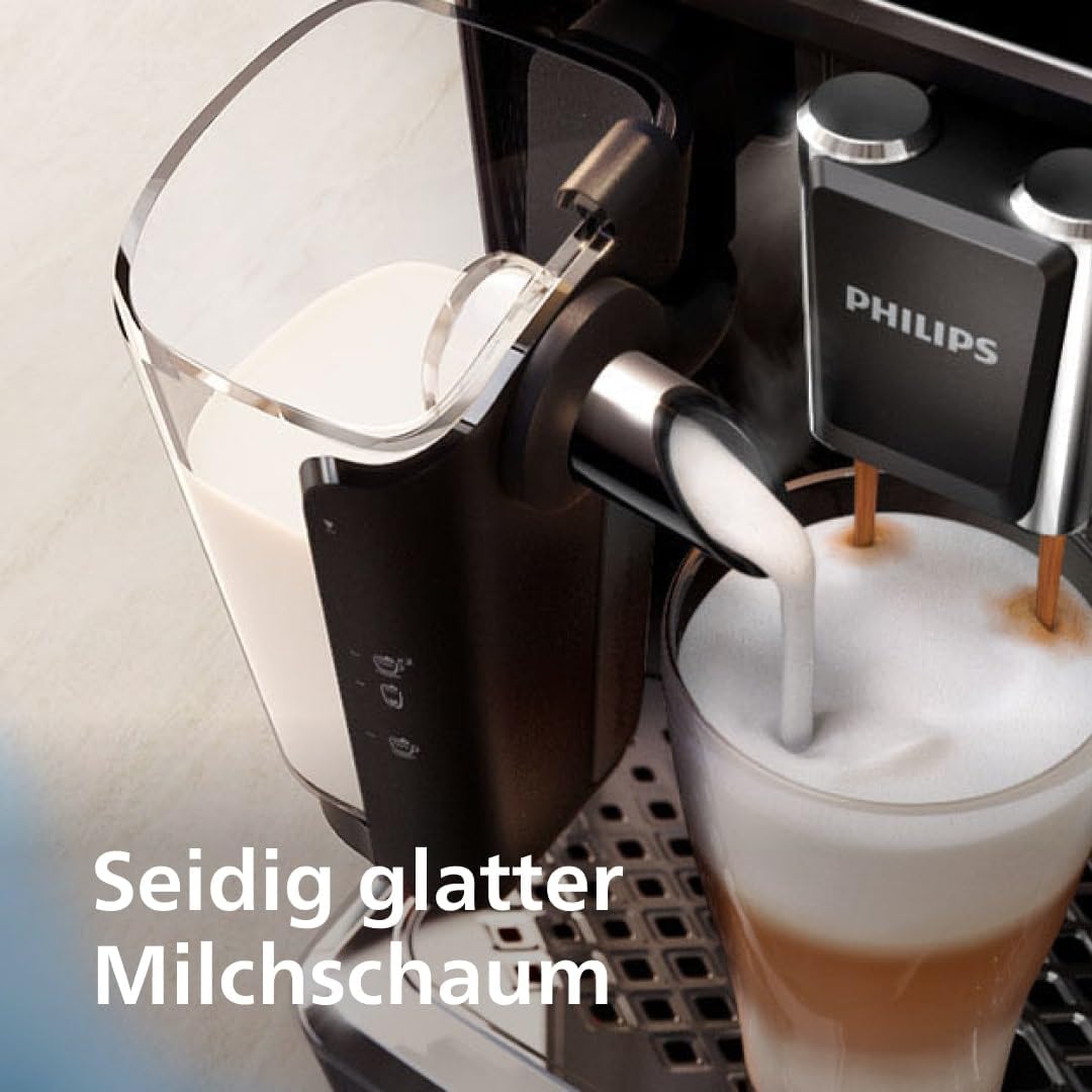 Philips Kaffeevollautomat Serie 5400 – Genießen Sie 12 Getränke, schnell reinigendes LatteGo, intuitives TFT-Display, anpassbare Kaffeeeinstellungen, erstklassiges Küchendesign (EP5441/50)