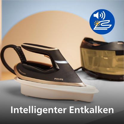Philips PerfectCare 6000 Series Dampfbügelstation, Leistungsstarker Dampf, Kompaktes Design, 1,8L Abnehmbarer Wassertank, SteamGlide Advanced Bügelsohle (PSG6064/80)