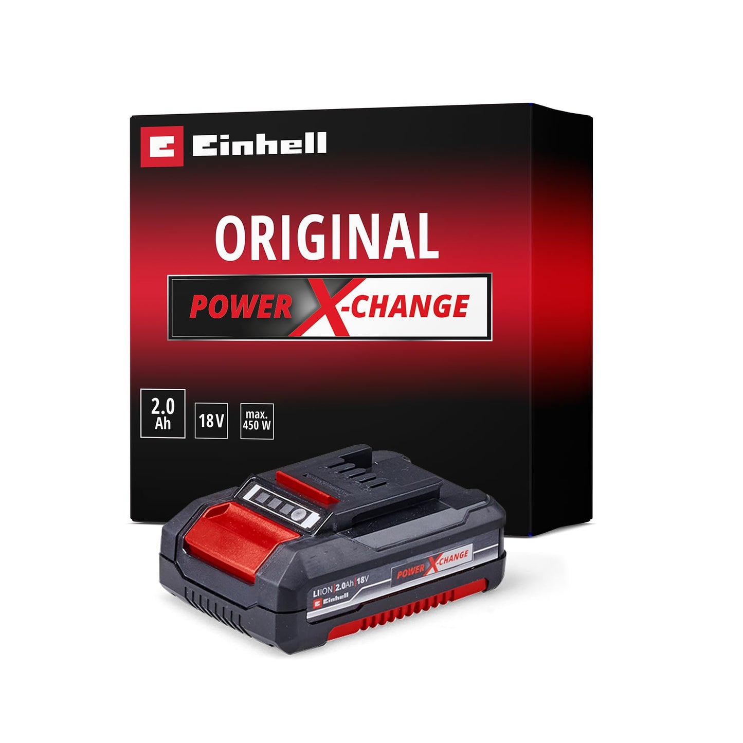 Original Einhell Akku PXC-Twinpack 4,0 Ah Power X-Change (Li-Ion, 18 V, 2x 4,0 Ah, für alle PXC-Geräte geeignet, proaktives Batteriemanagement, situativ angepasste Ladezyklen)