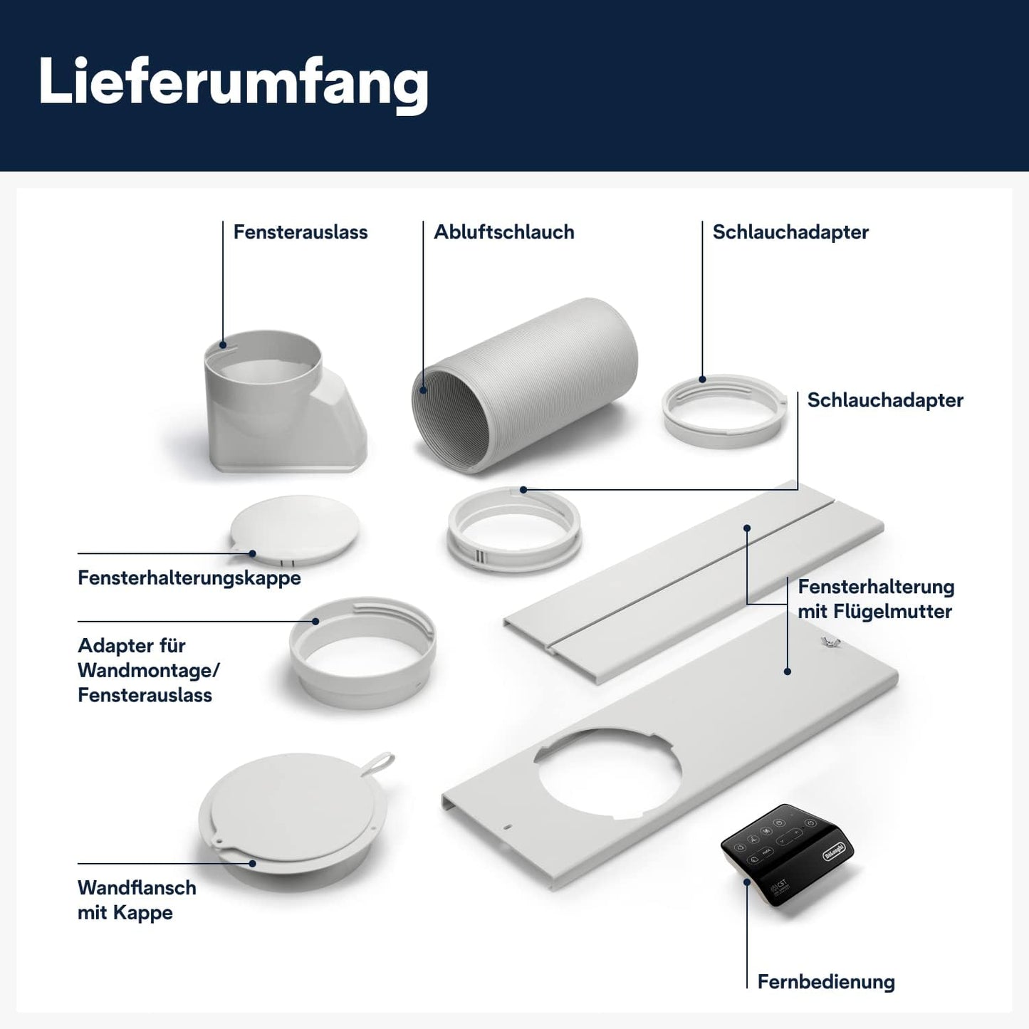 De'Longhi Pinguino PAC EX130 CST WiFi Mobiles Klimagerät mit Abluftschlauch, Klimaanlage für Räume bis bis 120m³, Luftentfeuchter, Ventilationsfunktion, 24h-Timer, Energieeffizienzklasse A, Weiß