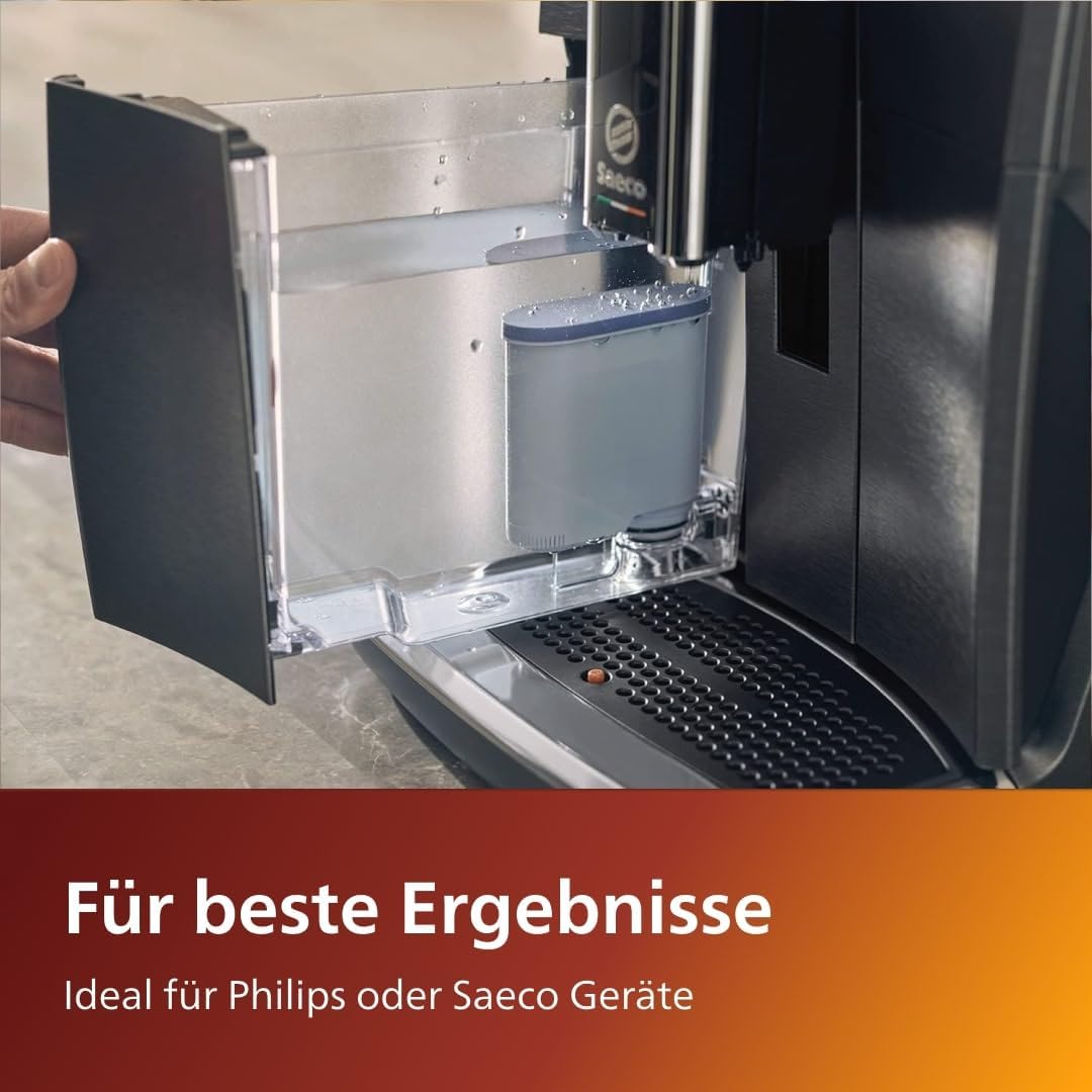 Philips AquaClean Filter, Kalkschutz, natürliche Kalkentfernung, verbesserter Kaffeegeschmack, einfache Installation, bis zu 5.000 Tassen ohne Entkalken, Click&Go-System, 2x Filter im Set (CA6903/22)