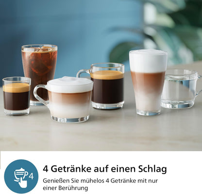 Philips 2300 Series Kaffeevollautomat - 4 Getränke, Modernes Farb-Touchscreen-Display, LatteGo-Milchsystem, SilentBrew, 100% Keramikmahlwerk, AquaClean Filter. Mattschwarz (EP2330/10)
