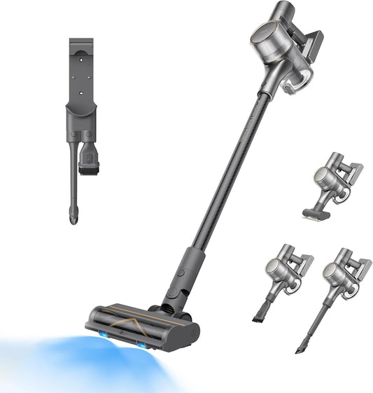 dreame R20 Kabelloser Staubsauger, 190AW Starke Saugkraft, 90min Lange Laufzeit, Schmutzerkennung, LED-Bildschirm, blaues LED-Licht, kein verwickeln, ideal für Hausreinigung, Tierhaare, Teppiche