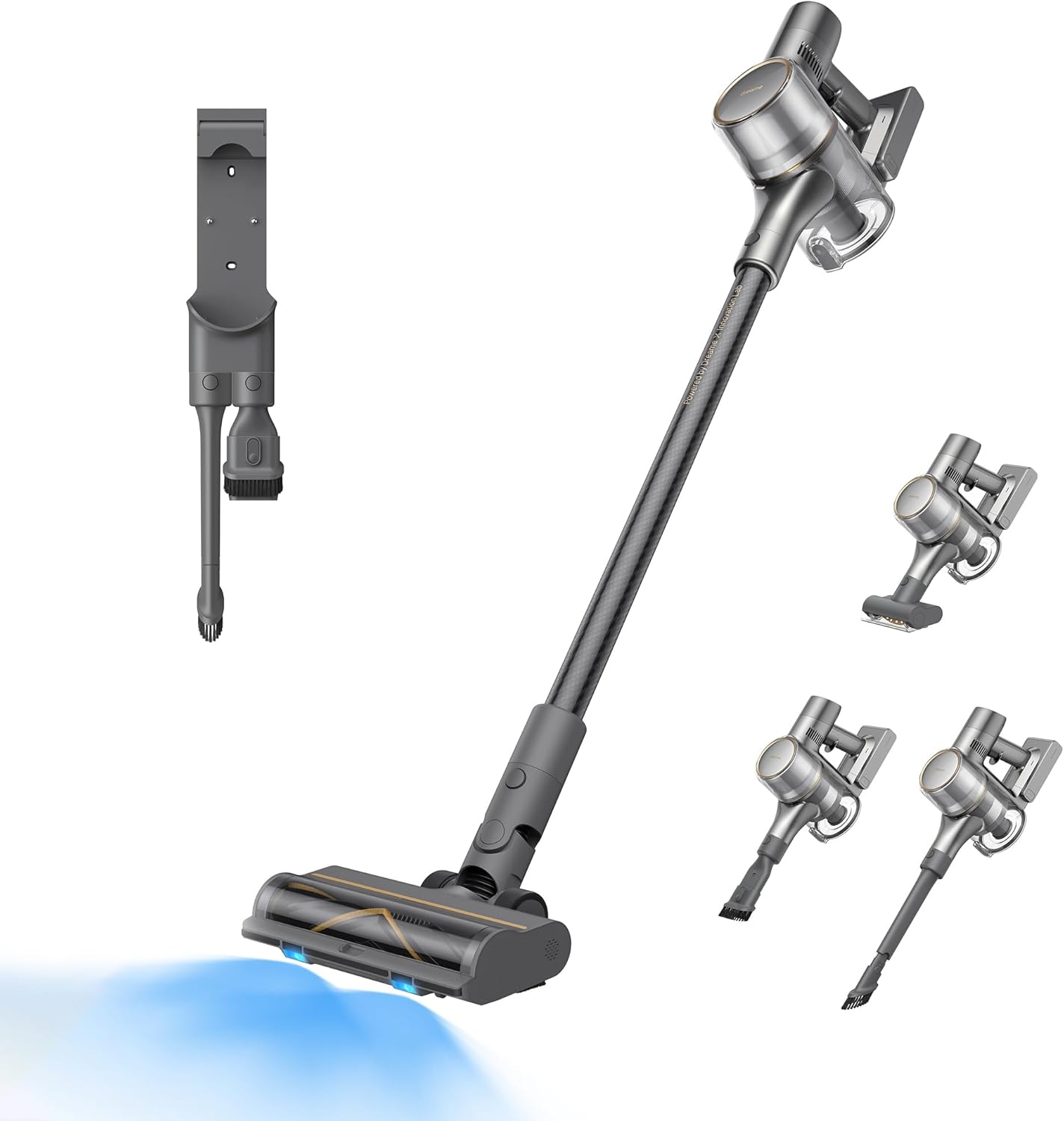 dreame R20 Kabelloser Staubsauger, 190AW Starke Saugkraft, 90min Lange Laufzeit, Schmutzerkennung, LED-Bildschirm, blaues LED-Licht, kein verwickeln, ideal für Hausreinigung, Tierhaare, Teppiche