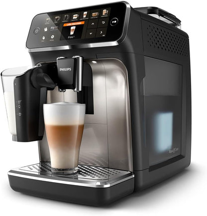 Philips Serie 5400 Kaffeevollautomat – LatteGo Milchsystem, 12 Kaffeespezialitäten, Intuitives Display, 4 Benutzerprofile, Chrom (EP5447/90)