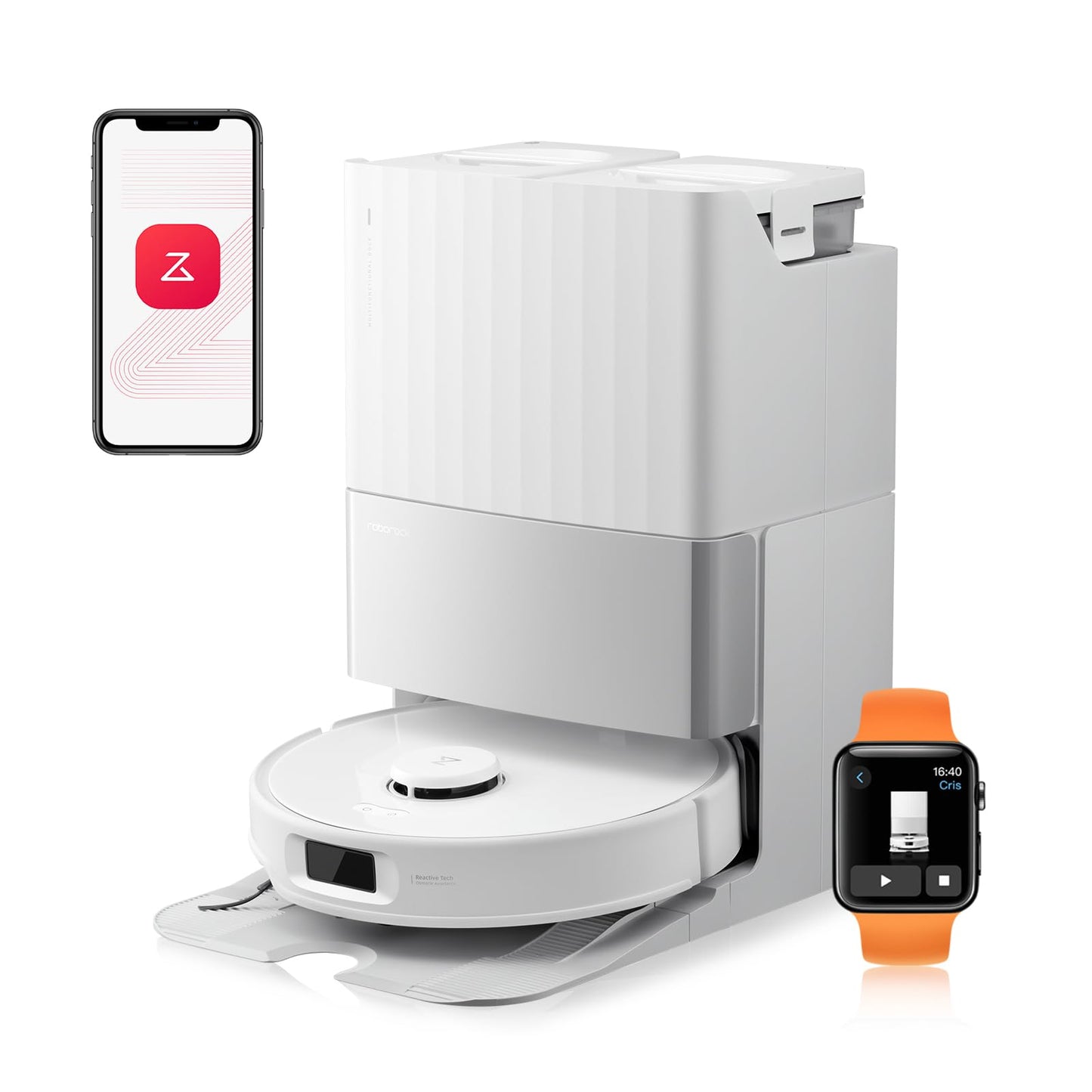 roborock Qrevo Edge Saugroboter mit Wischfunktion, Dual Anti-Tangle-System, AdaptiLift Chassis, 18.500Pa, FlexiArm Design Kantenreinigung, Hebarem Wischmopp, 75℃ Heißwasser-Moppwäsche, „Hello Rocky“