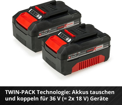 Original Einhell Starter Kit 4,0 Ah Akku und Ladegerät Power X-Change (Li-Ion, 18 V, 75 min Ladezeit, passend für alle Power X-Change Geräte) 1er Pack
