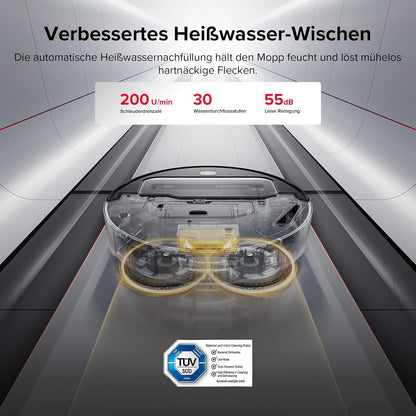 roborock Saros Z70 Saugroboter mit Wischfunktion, OmniGrip Arm, KI-gestützt, 22.000 Pa Saugkraft, 7.98 cm Ultra Slim, FlexiArm Riser, AdaptiLift Chassis, Heißwasser Mopp Waschen & Trocknen(Silber)