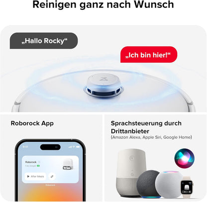 roborock Qrevo Curv Saugroboter mit Wischfunktion&Hebarem Wischmopp, Dual Anti-Tangle-System, AdaptiLift™ Chassis, 18.500Pa, 75℃ Heißwasser-Moppwäsche, Intelligente Schmutzerkennung&Sprachassistent