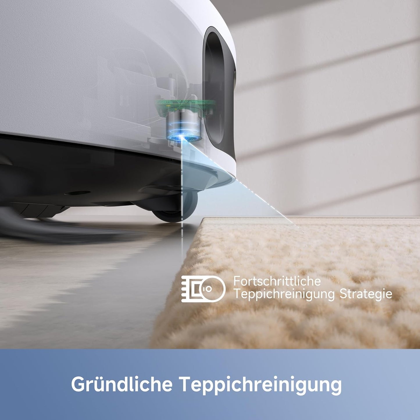 Mova E30 Ultra Roboterstaubsauger und -wischer mit automatischer Entleerung und Selbstreinigung des Wischers, 7.000Pa Saugleistung, 10,5 mm Wischeranhebung, Ultraschall-Teppicherkennung
