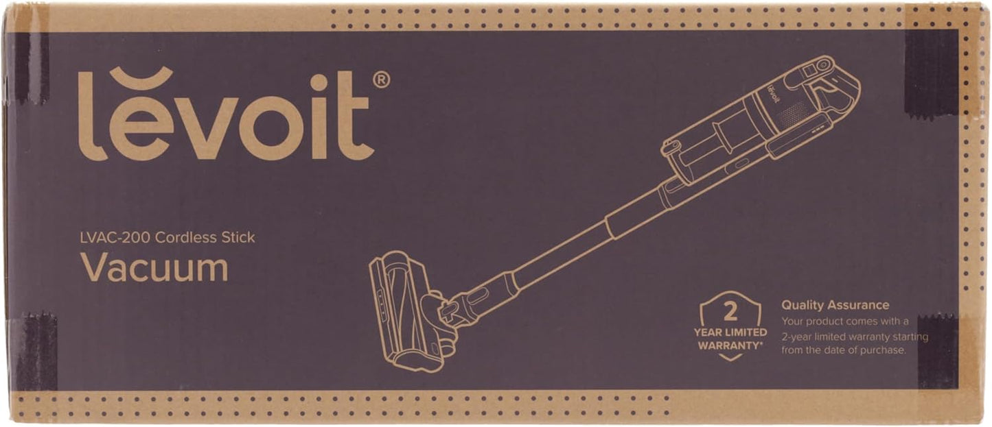 Levoit - Akku Staubsauger mit Tierhaardüse - Anti Haar Wrap - 4-in-1 Kabelloser Akkustaubsauger - 99,9 Prozent Filterleistung - Beutelloser Akkusauger für Teppich/Hartböden/Auto - max 50 min Laufzeit
