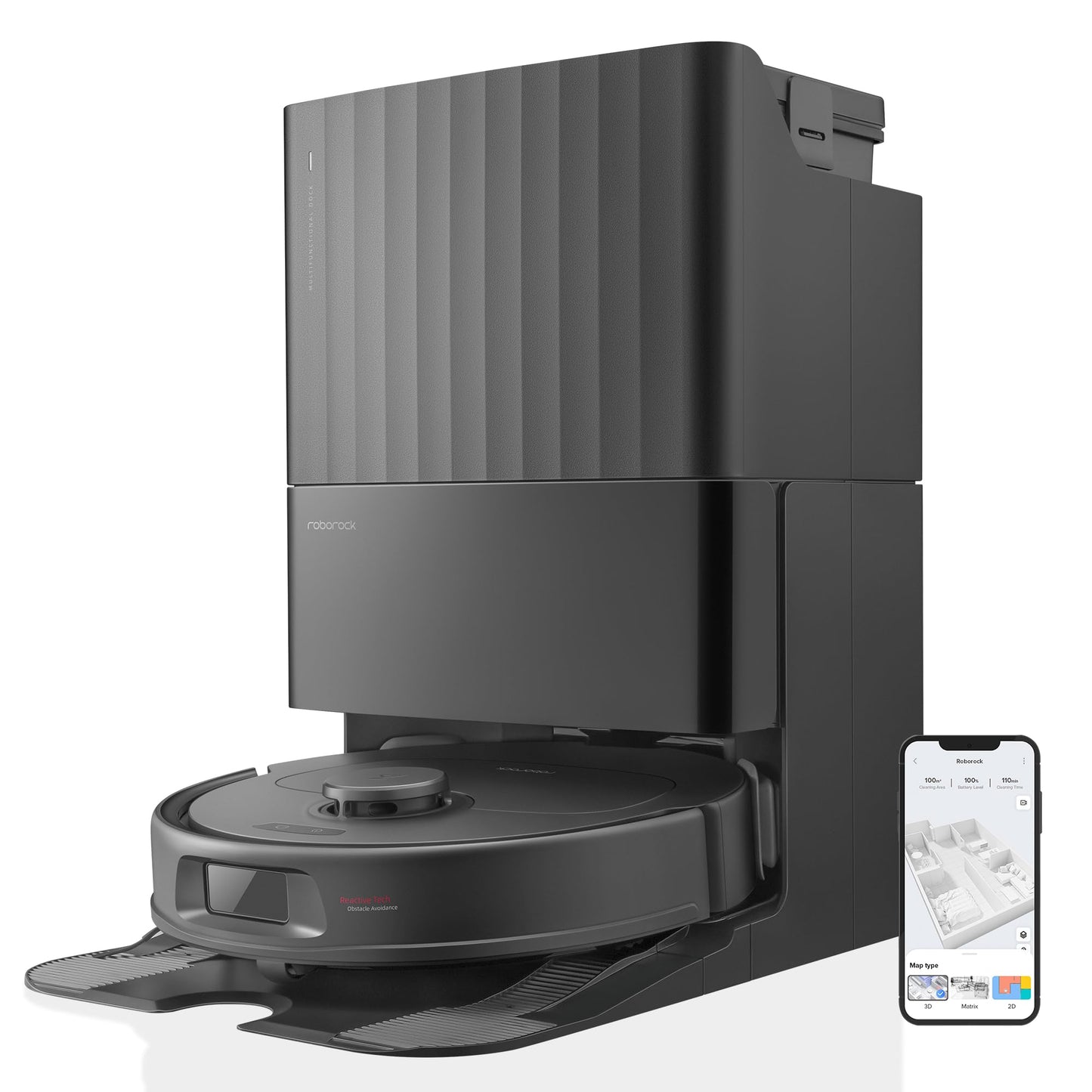 roborock Qrevo Serie Saugroboter mit Wischfunktion, 8000Pa Saugkraft(verbessert von Qrevo S), Anti-Verfilzungs-Seitenbürste, Hindernisvermeidung, LiDAR-Navigation, All-in-One Dock, Weiß(QV 35A Set)