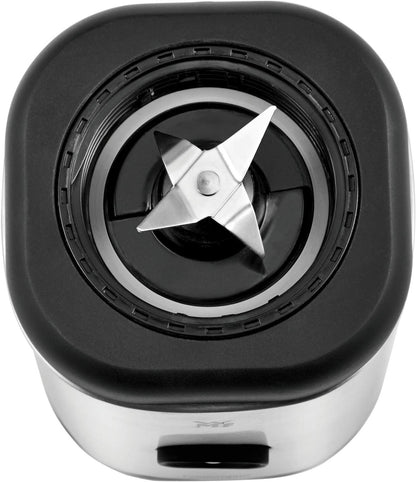 WMF Kult X Mix & Go Mini Smoothie Maker, Standmixer, Blender elektrisch, Shake Mixer 300 Watt Leistung, Tritan-Kunststoff Flasche 600ml, auslaufsicherer Schraubdeckel, rutschfeste Füße, Silber/Schwarz