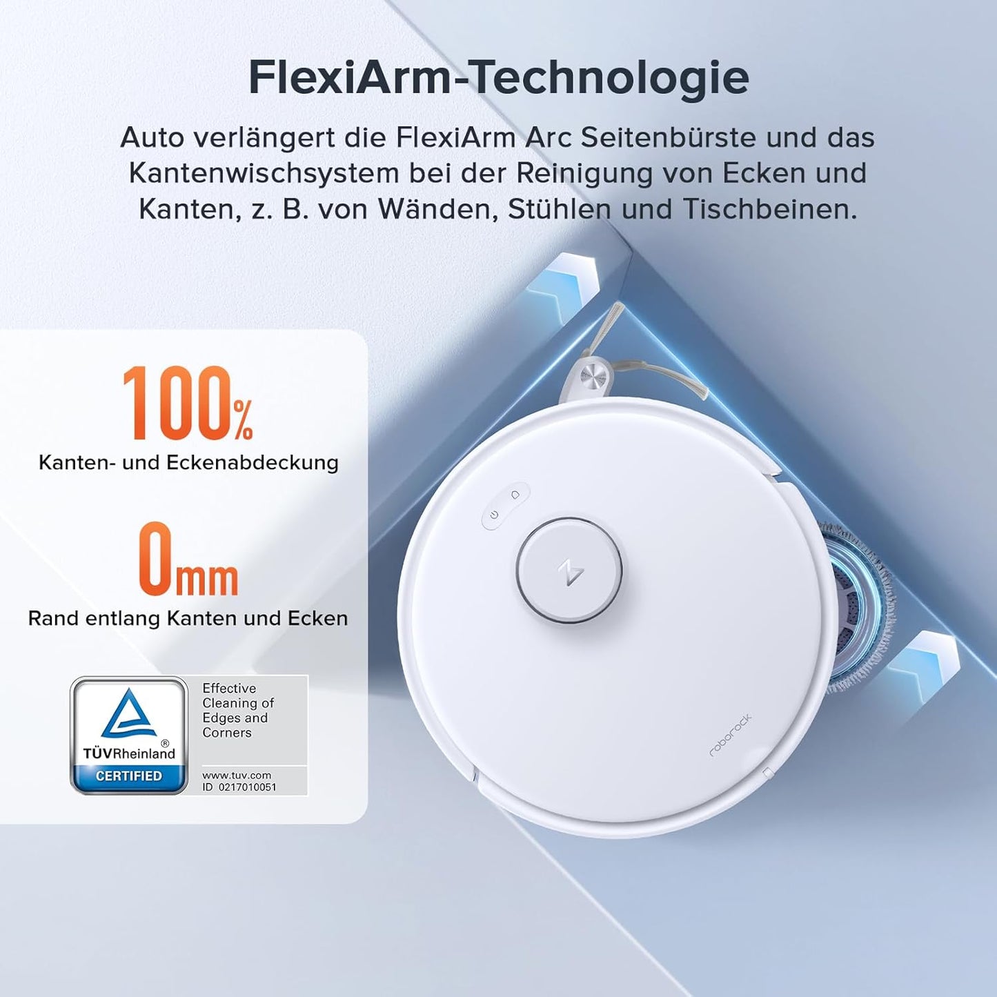 roborock Qrevo Curv S5X-Set Saugroboter mit Wischfunktion Absaugstation, Dual Anti-Tangle-System, 18.500 Pa Saugkraft, 75°C Heißwasser-Moppwäsche, Intelligente Schmutzerkennung, All-in-One-Dock (Weiß)