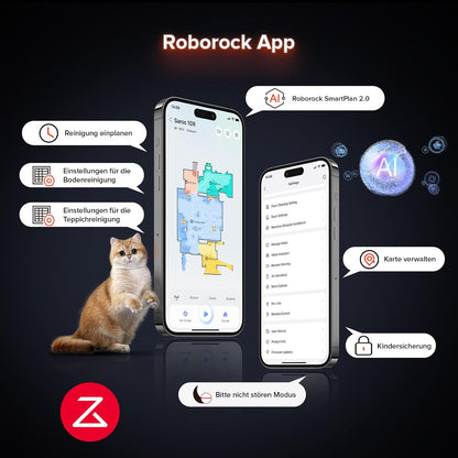 roborock Saros 10R Saugroboter mit Wischfunktion&angebbarem Wischmopp, 7,98cm Ultra-Slim Design, StarSight System 2.0, Zero-Tangle System