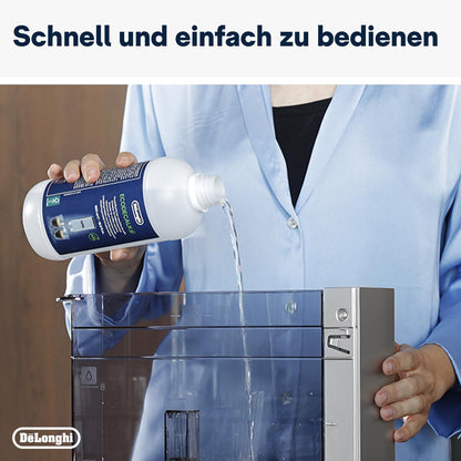 De'Longhi EcoDecalk Entkalker DLSC500, 5 Entkalkungs Dosen, Kaffee Maschinen Entkalker, Kaffee Maschinen Wartungs Zubehör, Pflanzliche Inhaltsstoffe, Flasche mit 5 Dosen, 500ml