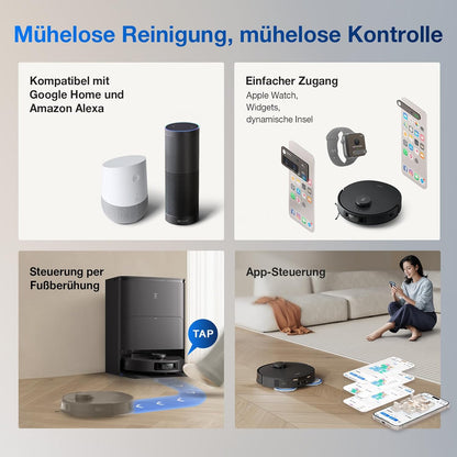 ECOVACS DEEBOT T30S PRO Saugroboter mit Wischfunktion, 11.000 Pa, ZeroTangle Technologie, 70°C heißes Wasser Wischen beim Waschen, TruEdge™ Kantenwischen, 6.400mAh Batterie, AI-Hindernisvermeidung