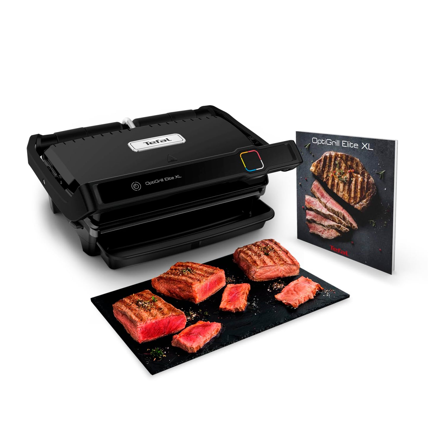 Tefal OptiGrill Elite XL Kontaktgrill, 16 Programme, Digitales Display mit Garstufenanzeige, abnehmbare XL-Platten, Grillboost-Funktion, intuitive Bedienung, Elektrogrill, Edelstahl, GC760D12