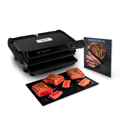 Tefal OptiGrill Elite XL Kontaktgrill, 16 Programme, Digitales Display mit Garstufenanzeige, abnehmbare XL-Platten, Grillboost-Funktion, intuitive Bedienung, Elektrogrill, Edelstahl, GC760D12