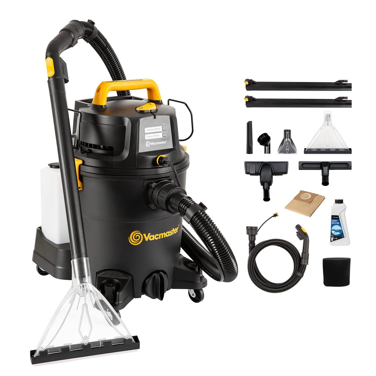 Vacmaster SCA0801 Waschsauger Teppichreiniger Fleckenreiniger für Teppiche, Vorleger, Polster, Treppen und Autos | Nass-Trocken-Sauger Starke Saugkraft Wasser Waschen Dekontamination | 800 W