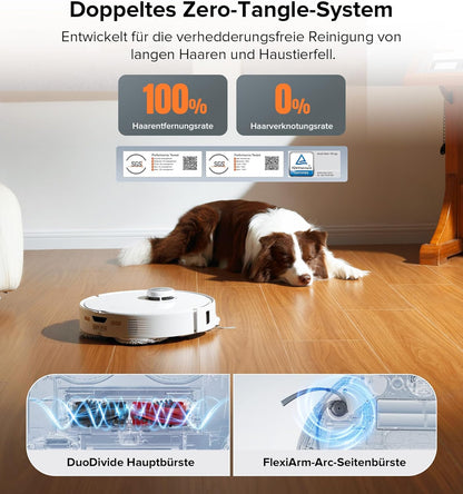 roborock Qrevo Edge Saugroboter mit Wischfunktion, Dual Anti-Tangle-System, AdaptiLift Chassis, 18.500Pa, FlexiArm Design Kantenreinigung, Hebarem Wischmopp, 75℃ Heißwasser-Moppwäsche, „Hello Rocky“