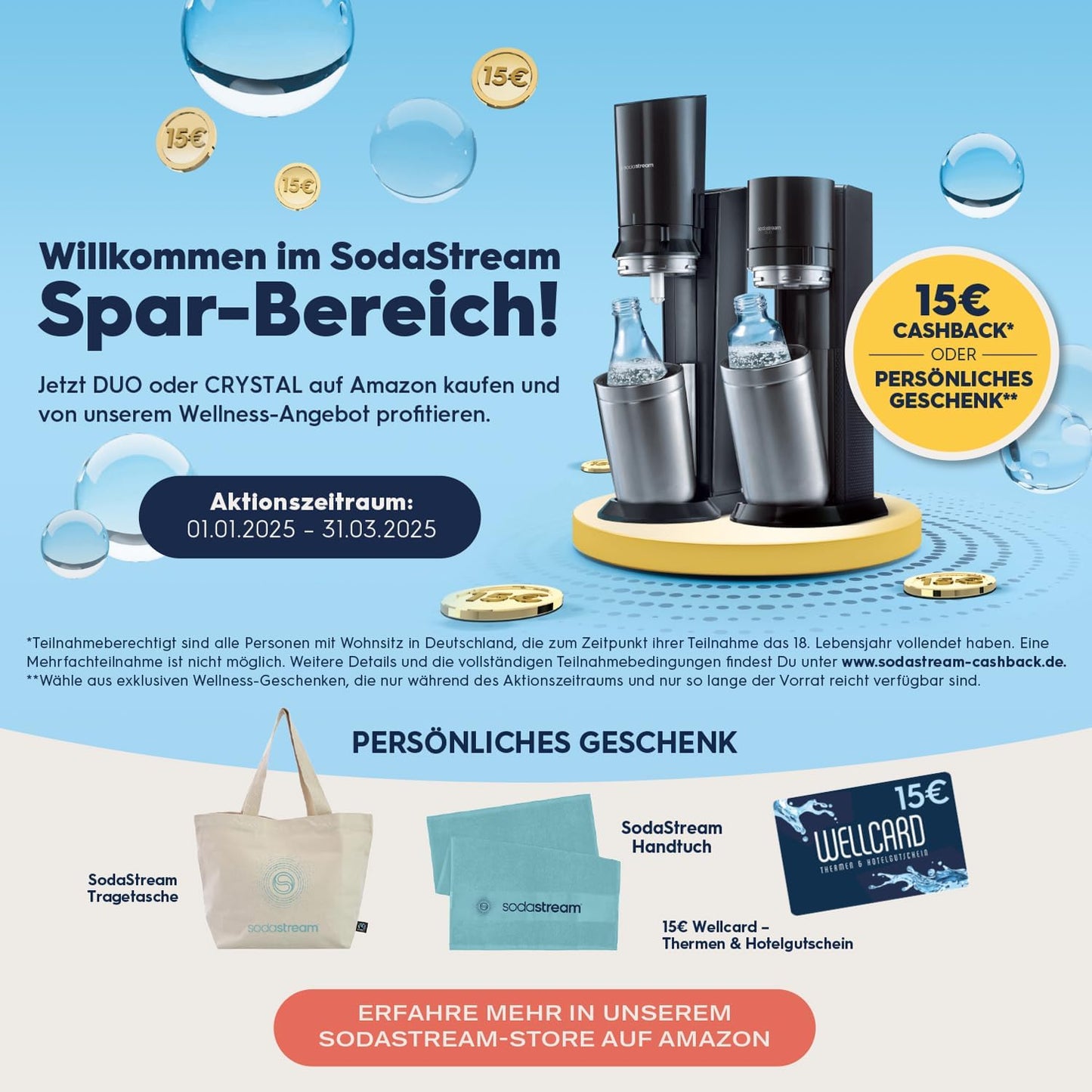 SodaStream Wassersprudler DUO mit Quick-Connect CO2-Zylinder| inkl. 2x 1L Glasflasche und 2x 1L FUSE Kunststoffflasche (spülmaschinengeeignet) | Farbe: Titan