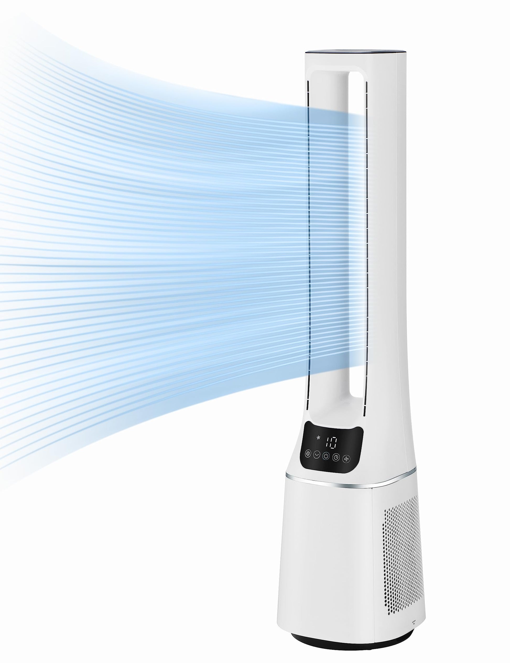 Midea FZ10-17JR Turmventilator Leise mit Fernbedienung 92CM, mobiler Lüfter,Ventilator Säulenventilator,7 Stunden Timer,3 Modi,3 Geschwindigkeiten,45W Standventilator,Schwarz